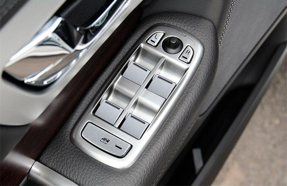 for Jaguar XF 2012-2015 Alloy Silver Window Lift Switch Button Cover Accessories