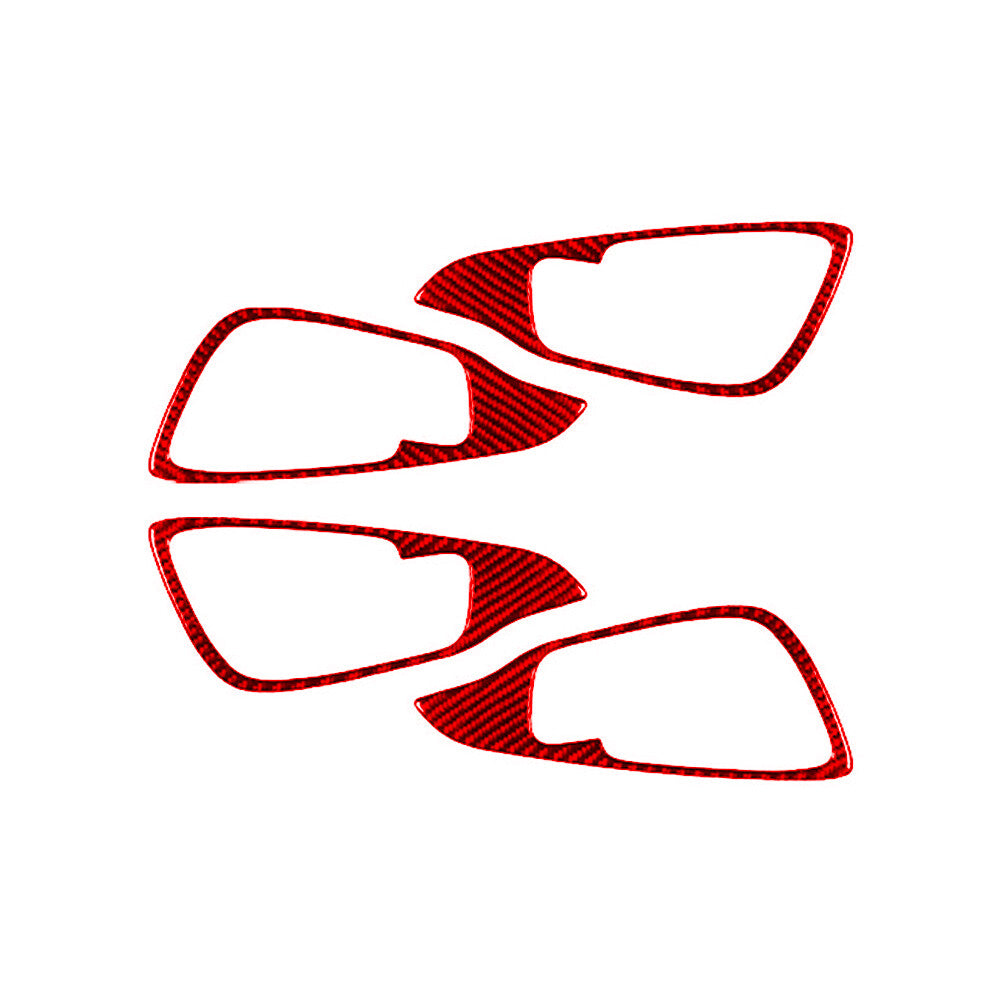 4PCS Red Carbon Fiber Door Handle Frame Cover for Chrysler 200 2015-2017 Type B