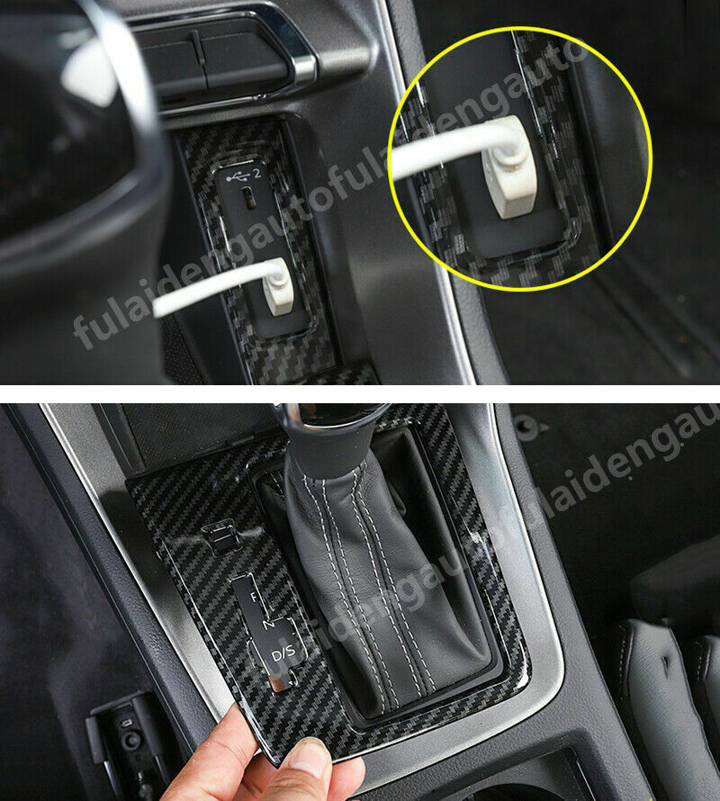 for Audi Q3 2019-2023 Carbon Fiber ABS Interior Gear Shift Box Panel Cover Trim
