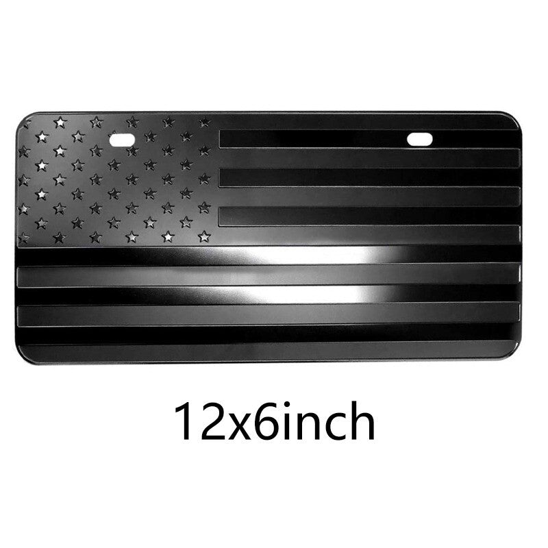 Black US Flag Emblem Car License Plate License Plate Holder Exterior Decoration v