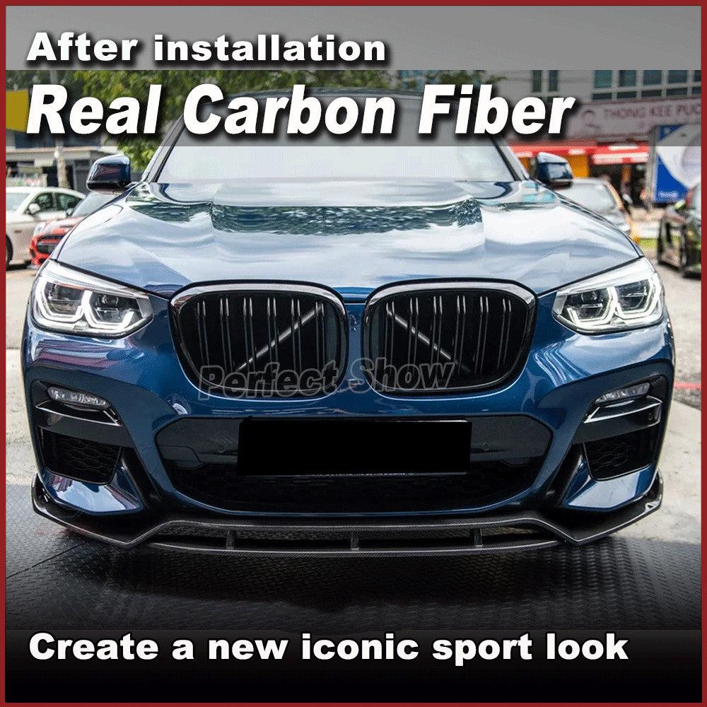 Fit for BMW X3 M-Sport 2018-2020 REAL CARBON Front Bumper Lip Spoiler Splitter