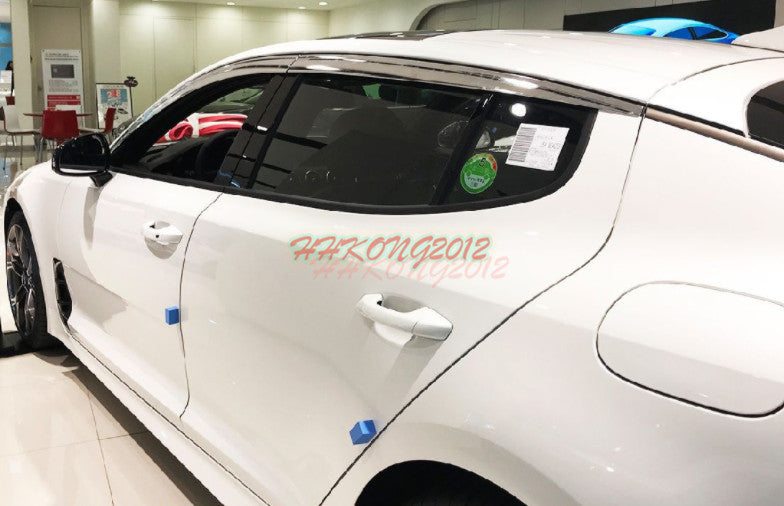 for Kia Stinger 2018-23 silver Window Wind Visors Sun Rain Guard Vent Deflectors