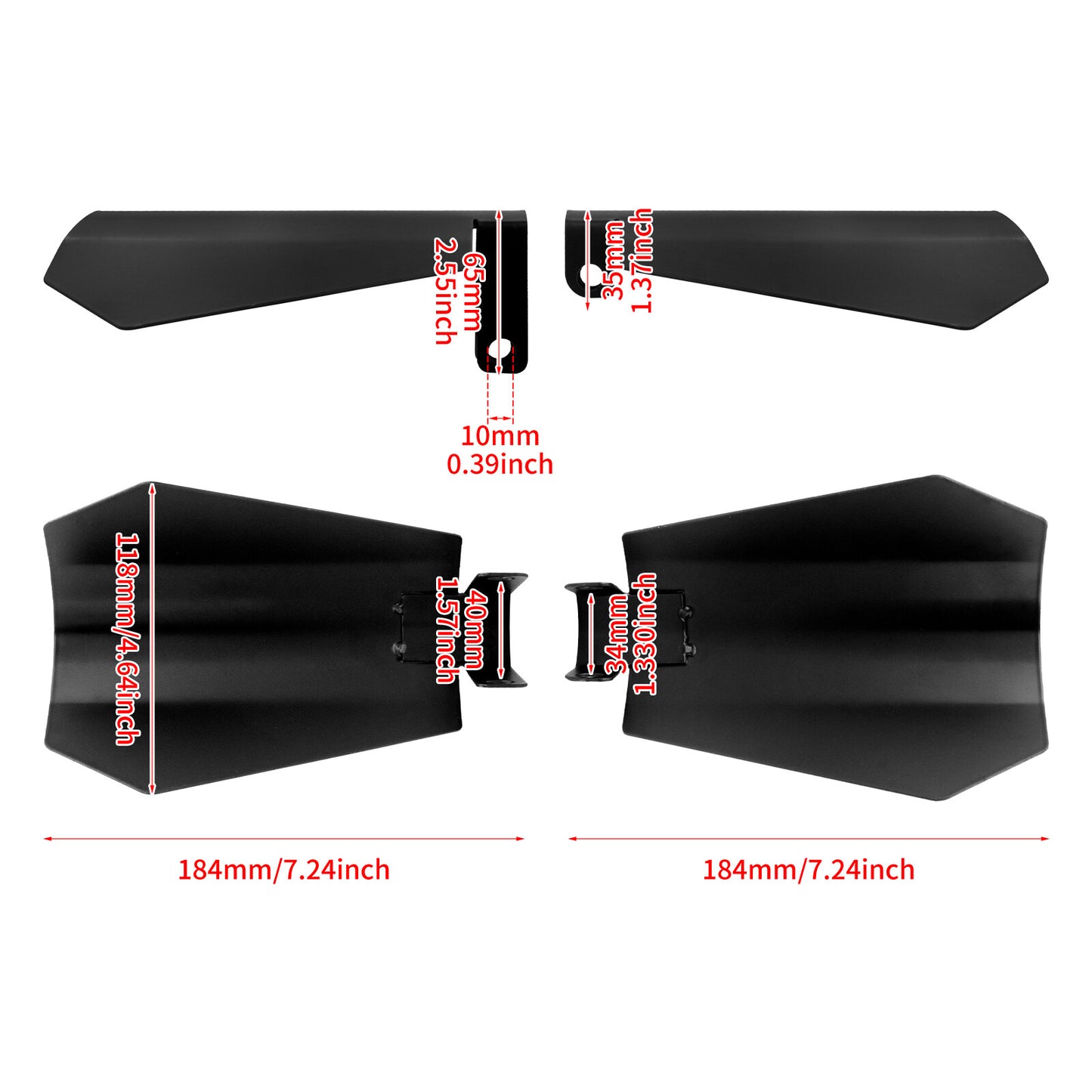 Matte Black Motor Handle Bar Hand Guards Protector Wind Deflector Shield Cover Q