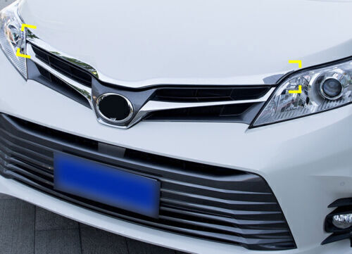for Toyota for Sienna 2011-2020 Chrome ABS Front Engine Hood Grille Strip Trim