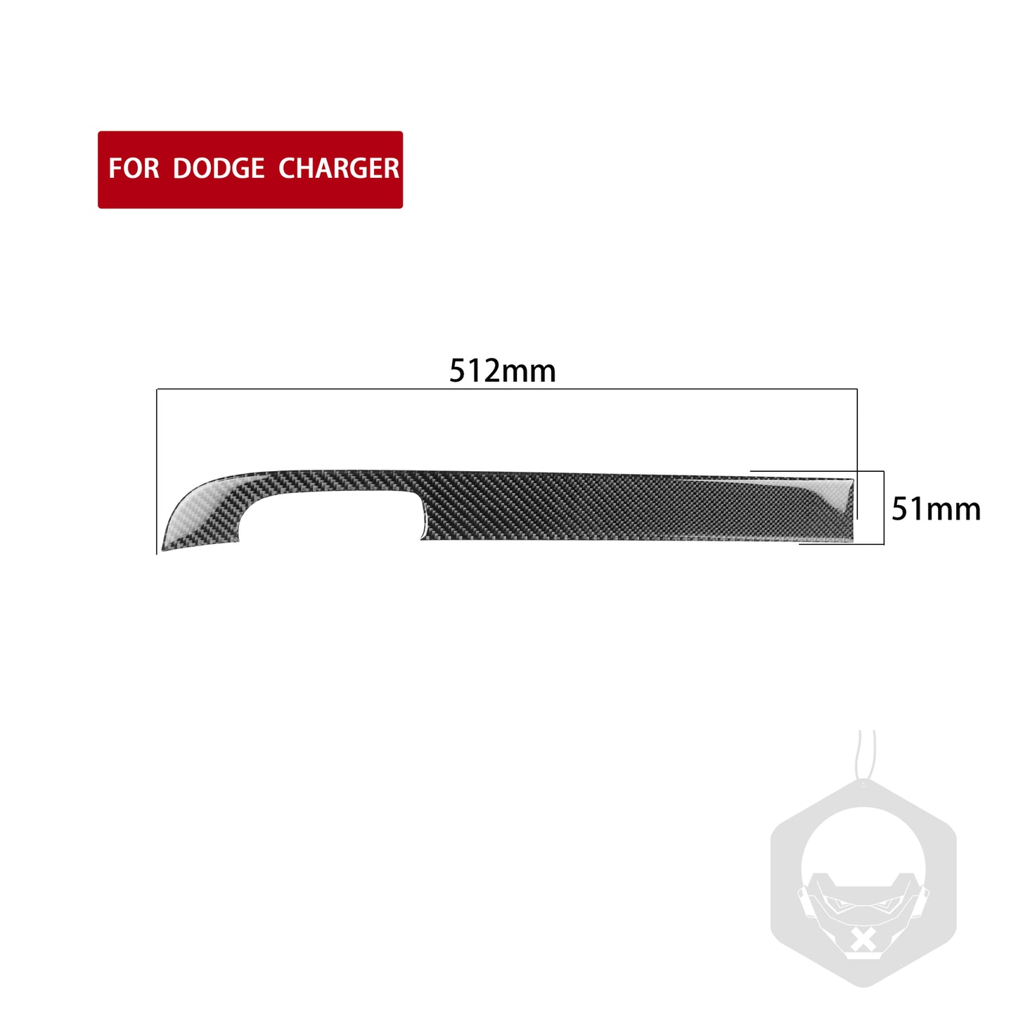 Carbon Fiber Copilot Dashboard Panel Cover Trim for Dodge Charger 2015-2020