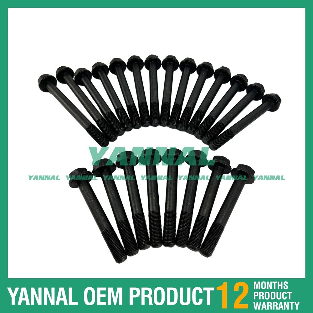 One set of cylinder head bolts for Perkins 1004-4 excavator engine parts.