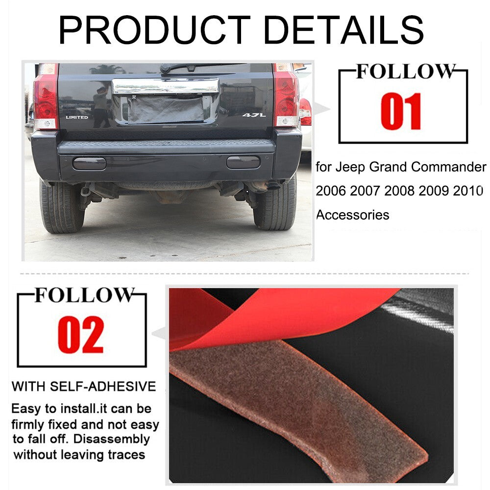 Smoked Black Rear Fog Light Lamp Cover Trim for Jeep Grand Commander 2006-2010
