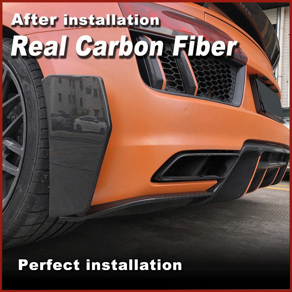 for Audi R8 Gen 2 4S 2016+ REAL CARBON FIBRE Rear Lower Bumper Splitters Canards