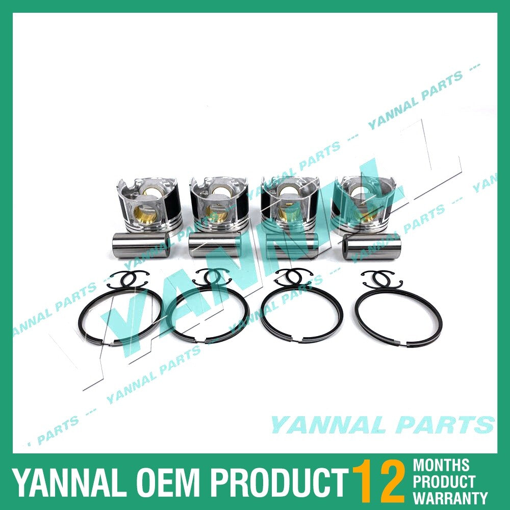 4-piece piston with piston rings + 0.5 mm for Yanmar 4TNV94 engine (oversized)