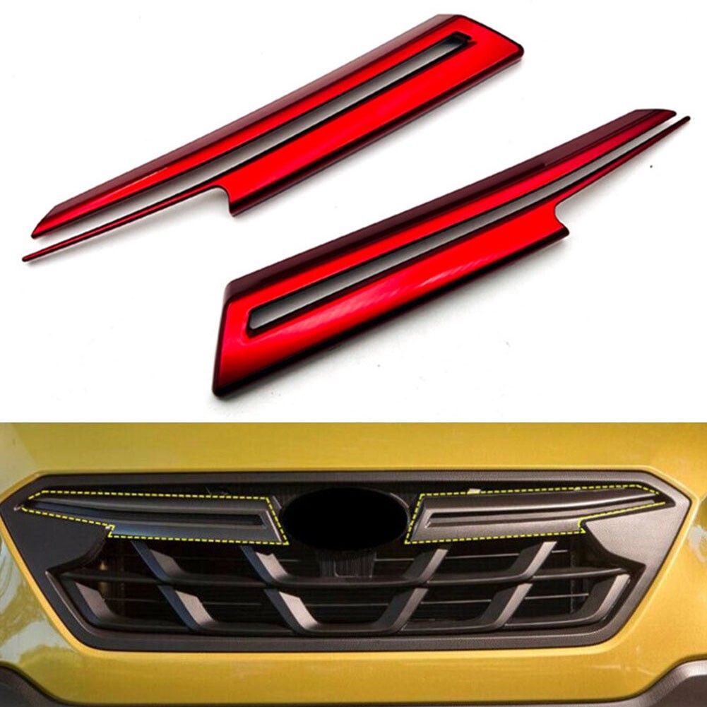 For XV 2021-2023 Red Front Bumper Center Hood Grill Strip Trim ABS