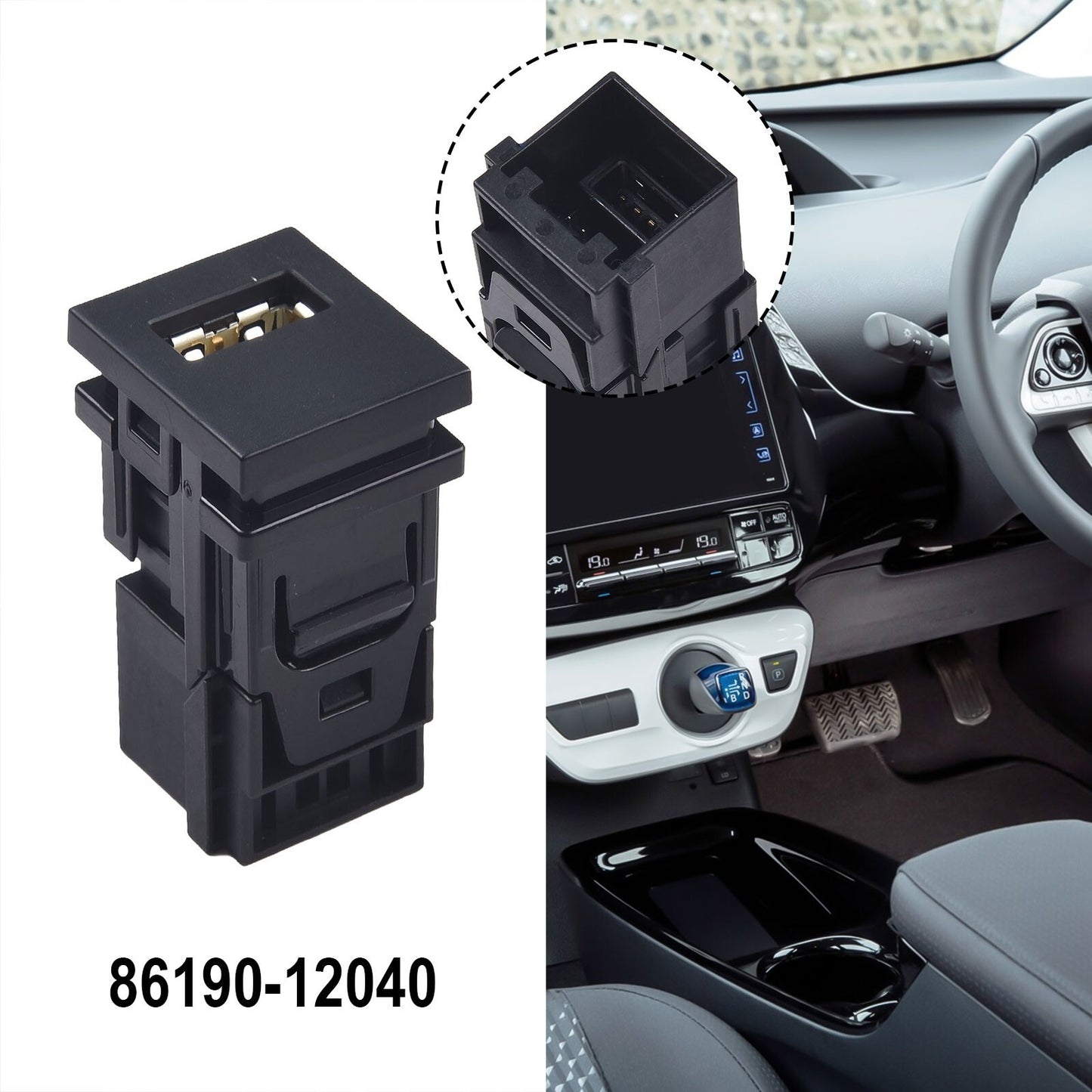 Auxiliary USB Port for Prius For Rav4 for Sienna 2018-22 86190-12040 v