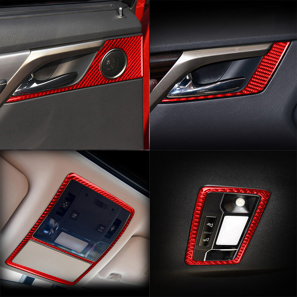 18PCS Red Carbon Interior Full Set Trim for Lexus RX300 270 200T 450H 2016-2019