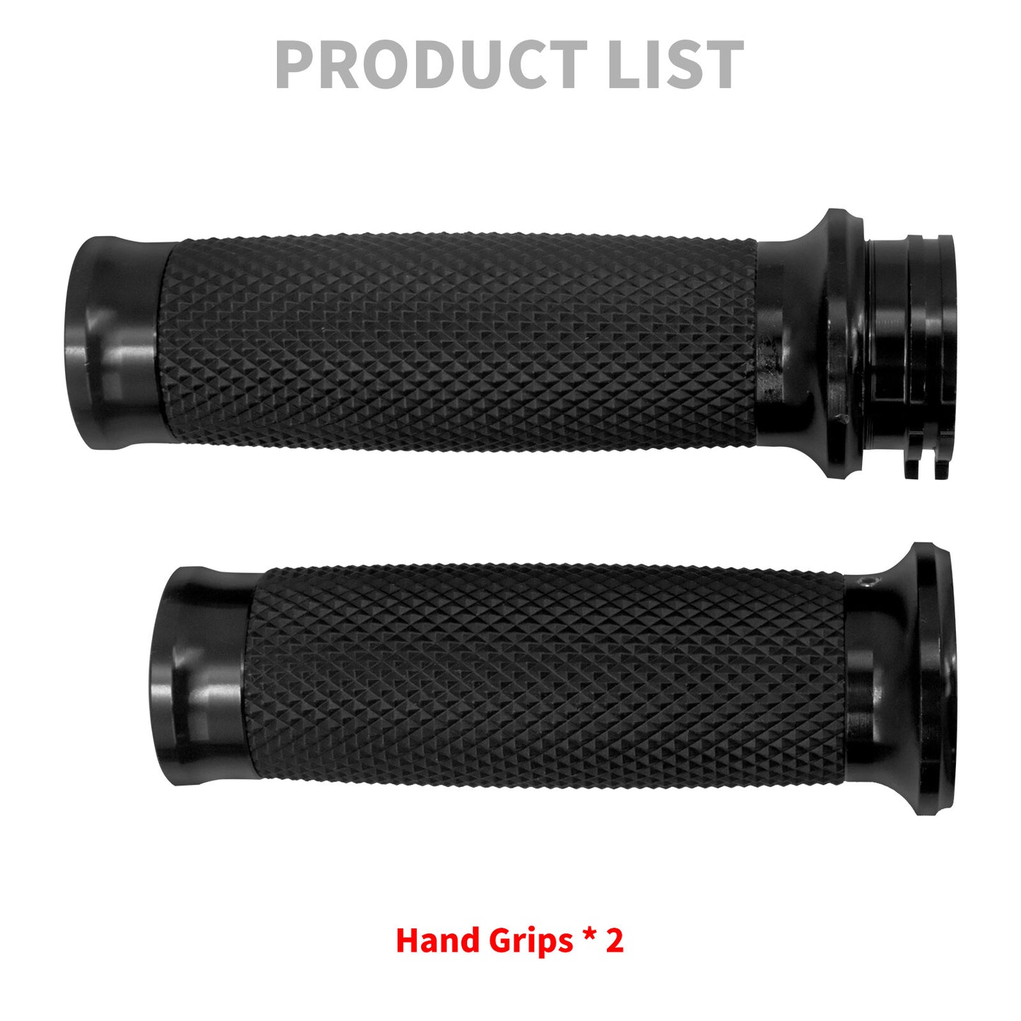 1 25mm Black Handle Bar Hand Grips for Harley Sportster XL Touring Dyna Softail