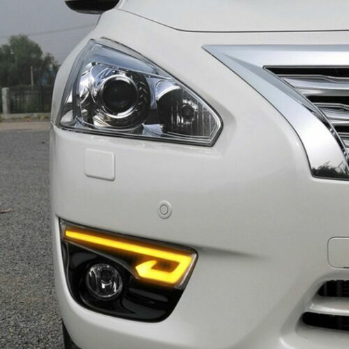for Nissan Altima 13-15 Duble Colors LED DRL Daytime Running Lamp Fog Light AT