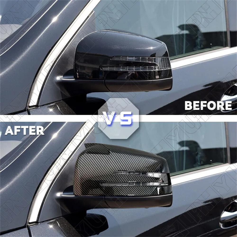 Carbon Fiber Look ABS Side Mirror Cap Cover for Mercedes for Benz W204 W212 W221