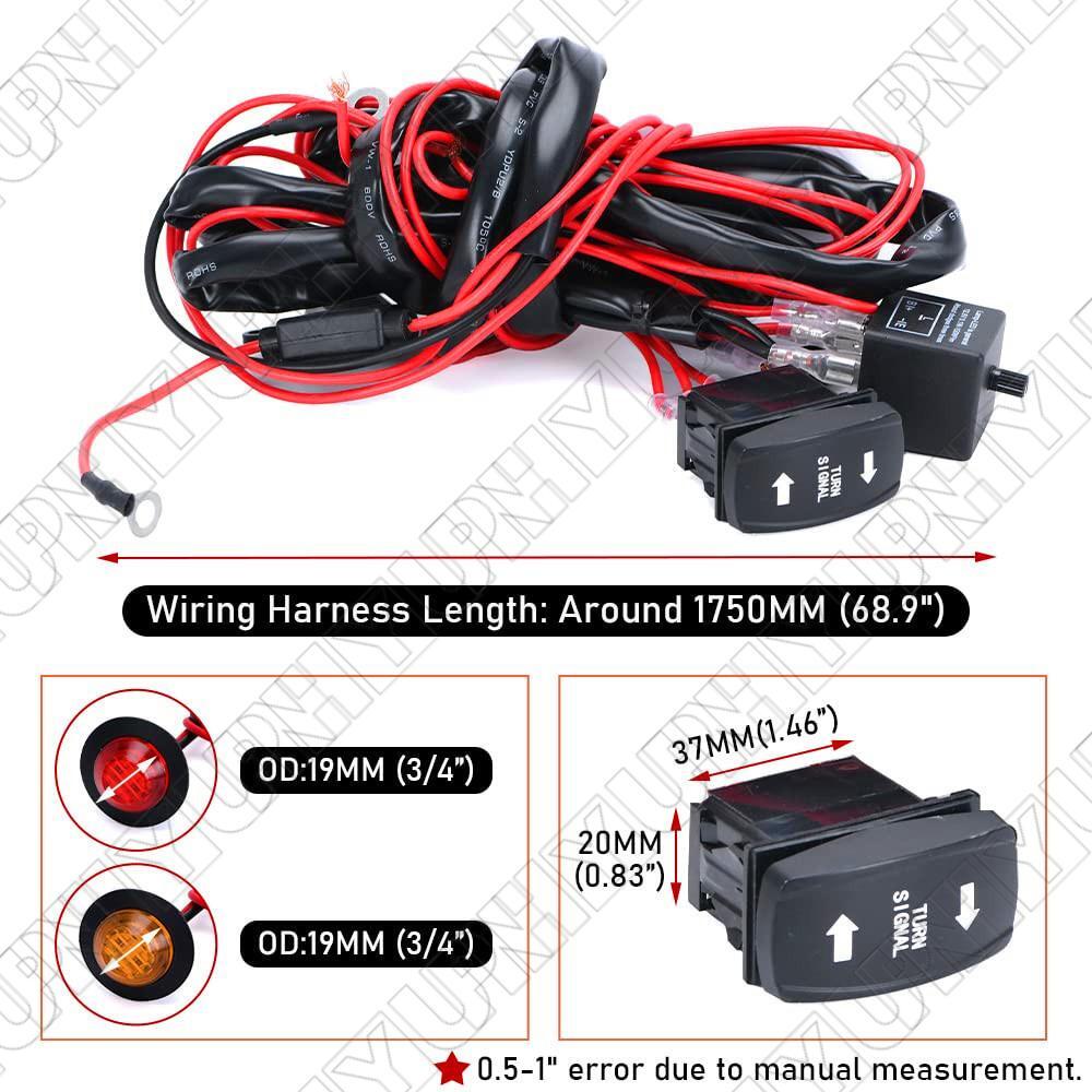 LED Turn Signal Light Switch Relay Prewired Harness Kit For UTV/ ATV Universal Q