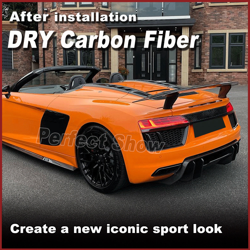 for Audi R8 V10 Gen 2 2-Door 2016-19 Real Carbon Fiber Rear Bumper Lip Diffuser
