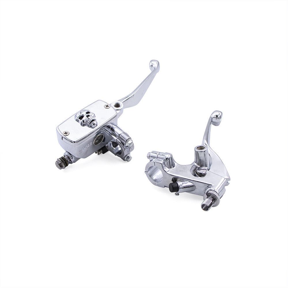 7/822mm Skull Control Reservoir Brake Clutch Levers for Honda Cruiser Chopper Q