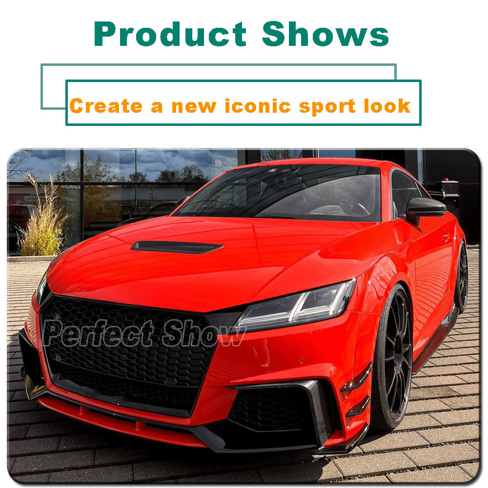 Fit for Audi TT RS TTRS 2016-18 Carbon Fiber Front Bumper Fins Canards Splitter