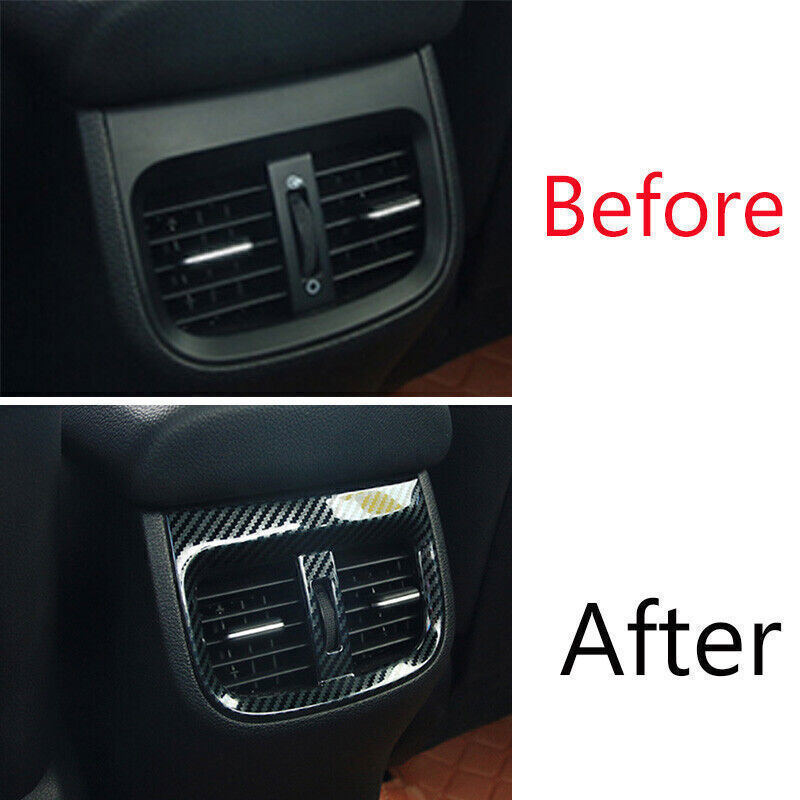 for Kia K3 Forte 2019-2021 Steel Carbon Fiber Rear Air Outlet Vent Frame Trim 1X