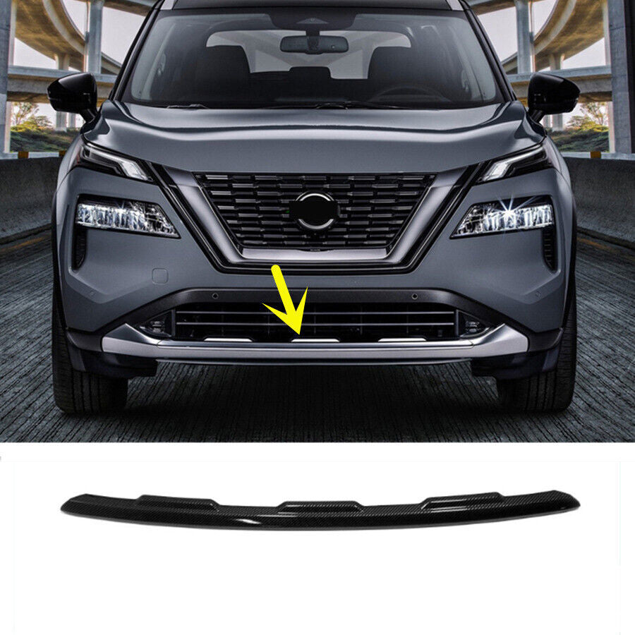 Exterior Front Bumper Carbon Fiber Protector Cover Trim for Nissan Rogue 2021-23