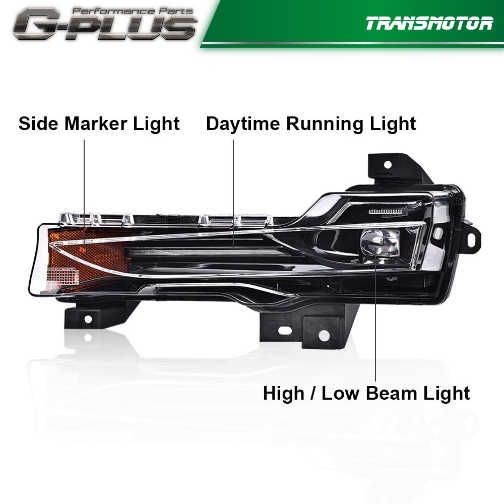 1 Pack Fog Light LED DRL Left Driver Side Fits 2017-2023 for Model 3 Y- v