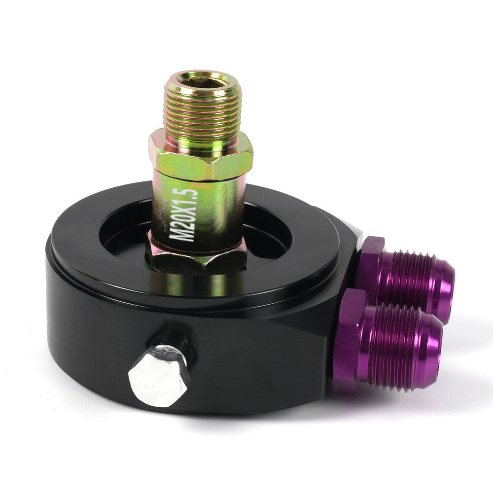 Aluminum Oil Filter/Cooler Sandwich AN10 Block Adapter Gauge Sensor Plate Q