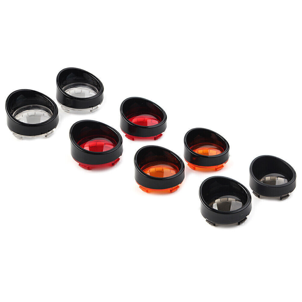 for Harley Davidson Softail Turn Signal Light Lens Cover Black Bezels Visor Fit Q