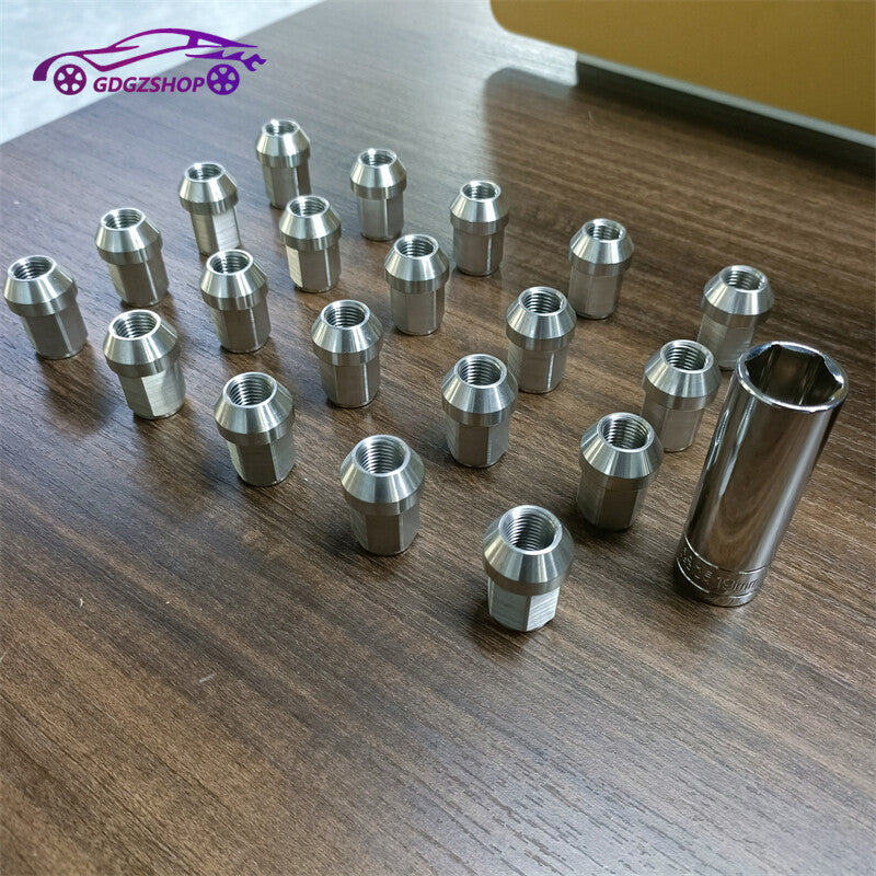 20pcs M14*1.5 Stainless Steel Wheel Nuts Lug Nuts Hex 19mm Length 35mm Universal Q