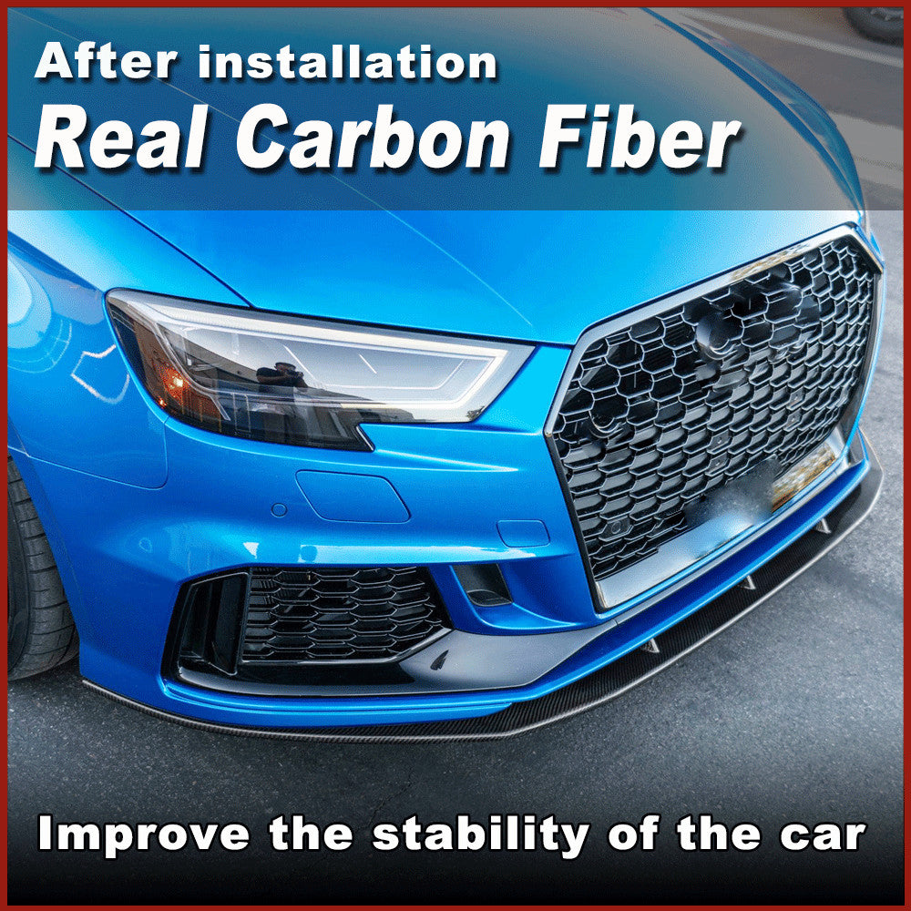 for Audi RS3 8V Sedan 2017-2020 Real Carbon Fiber Front Bumper Chin Lip Spoiler