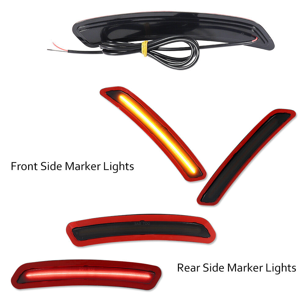 4 Pack Smoke LED Side Marker Lights Front Amber Rear Red For 2020+ for GR Supra - v