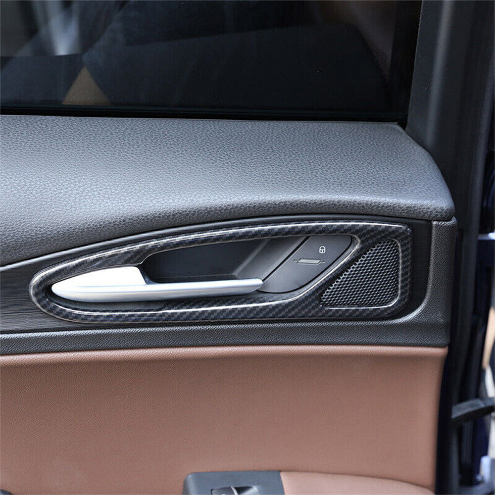 Carbon Fiber ABS Interior Door Handle Ring Trim for Alfa Romeo for Stelvio 2017-2020