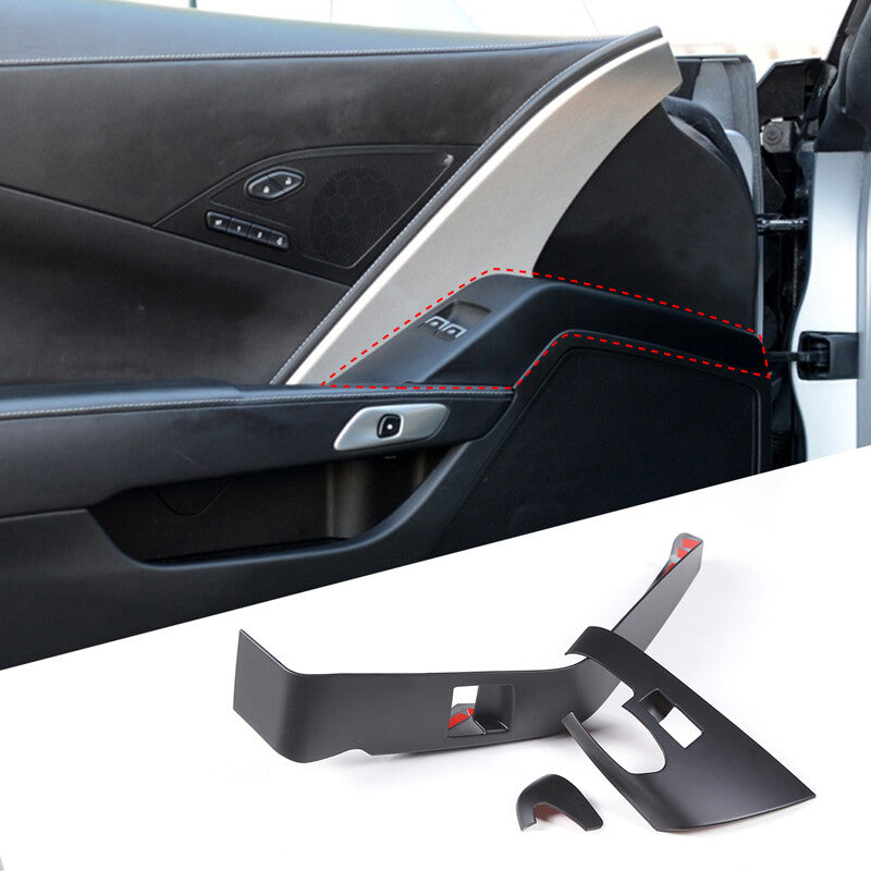 Black cloth center armrest pad cover for Corvette C7 2014-2019