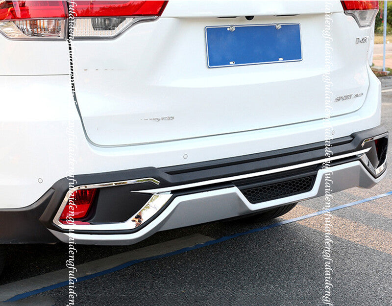 Silver Rear Bumper Diffuser Lip Spoiler Guard Cover for Toyota Highlander 14-19
