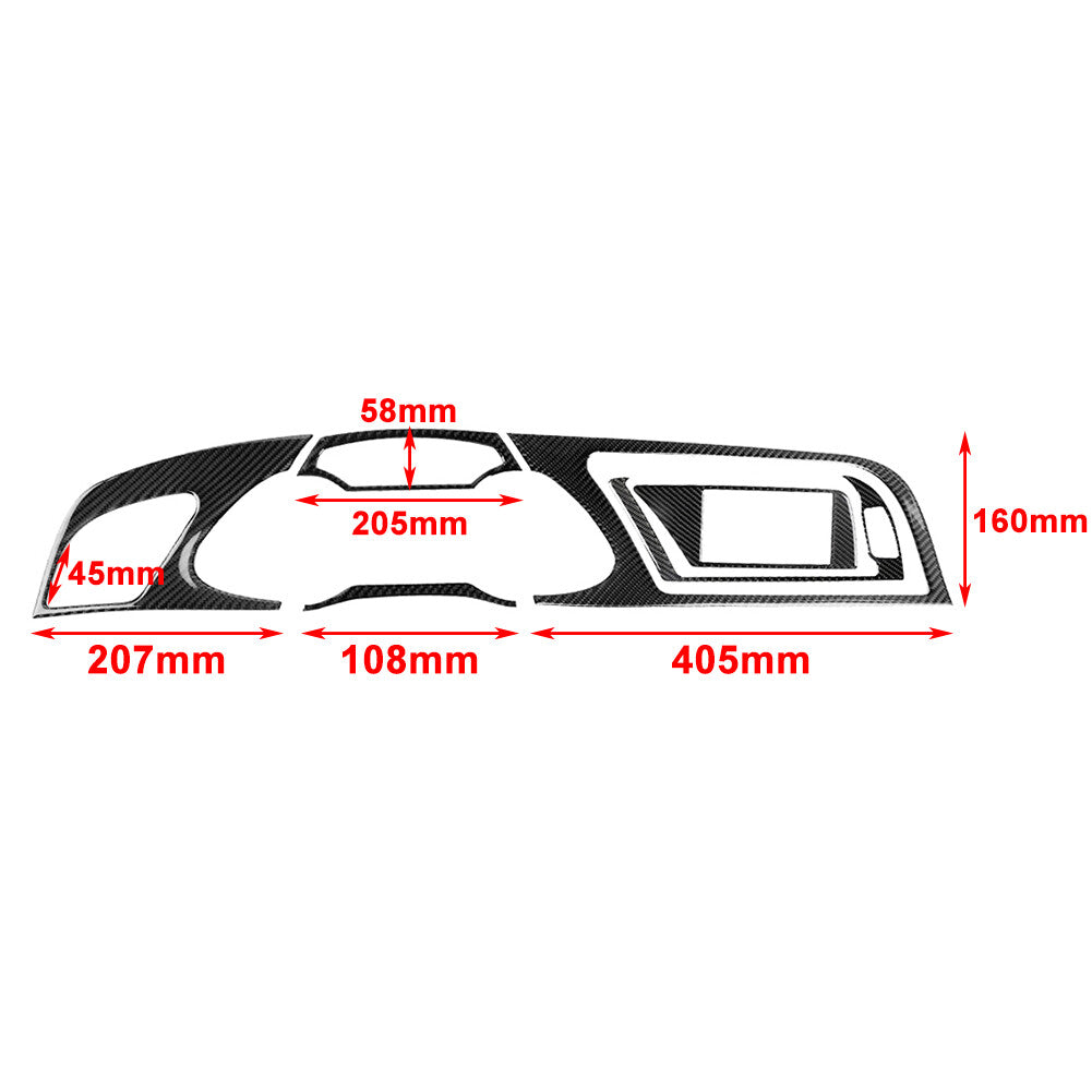 6 Pcs LHD Interior Dashboard Instrument Panel Trim Cover for Audi A4 2009-2010