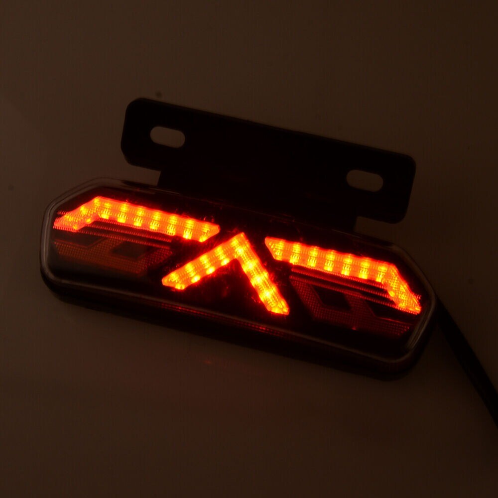 Universal Motorcycle LED Tail Brake Stop Lights Integrated Turn Signal Indicator n