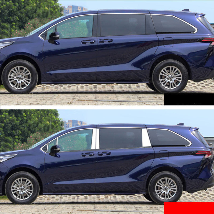for Toyota for Sienna 2021-23 Chrome Steel Window Pillar Posts Mirror Cover Trim 10x