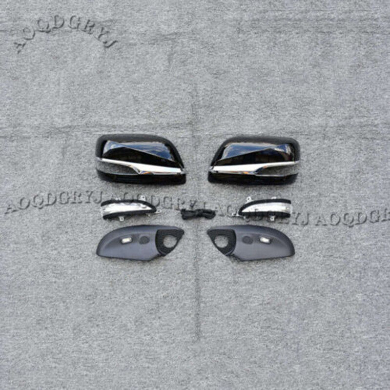 Glossy Black Rearview Mirror Cover Housing for LEXUS LX570 2016-21 Retrofit kit
