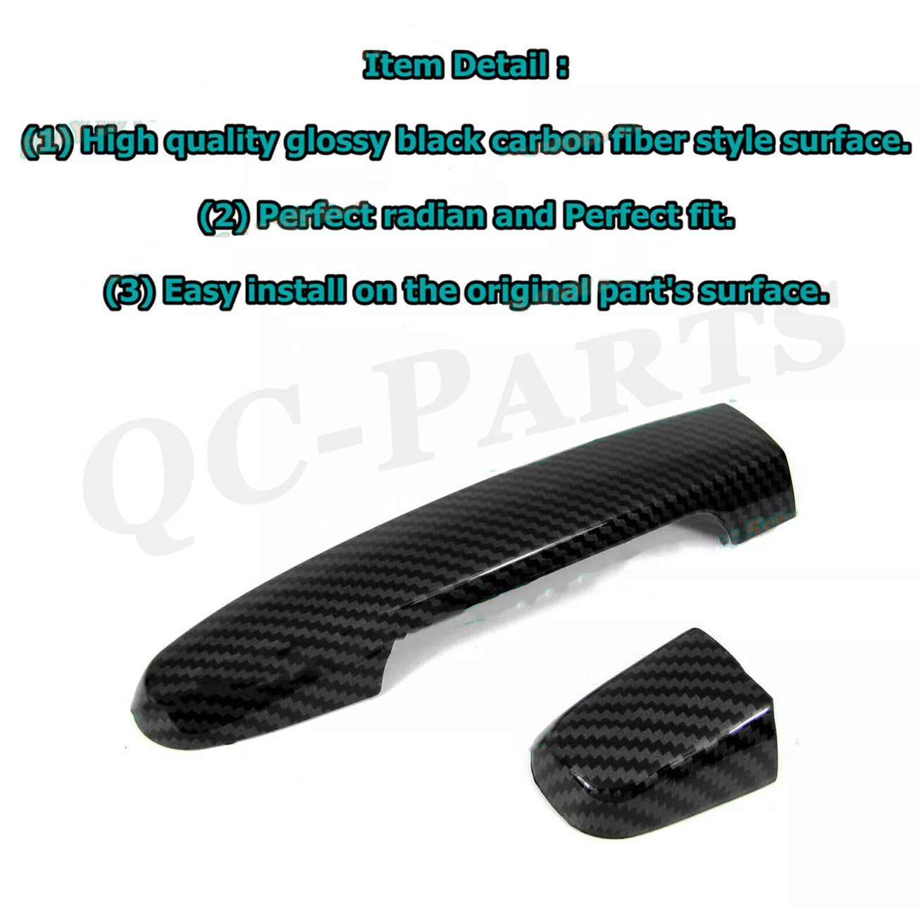 For 2005-2010 for Scion tC Hatchback Carbon Fiber Side Pull Door Handle Covers Trims