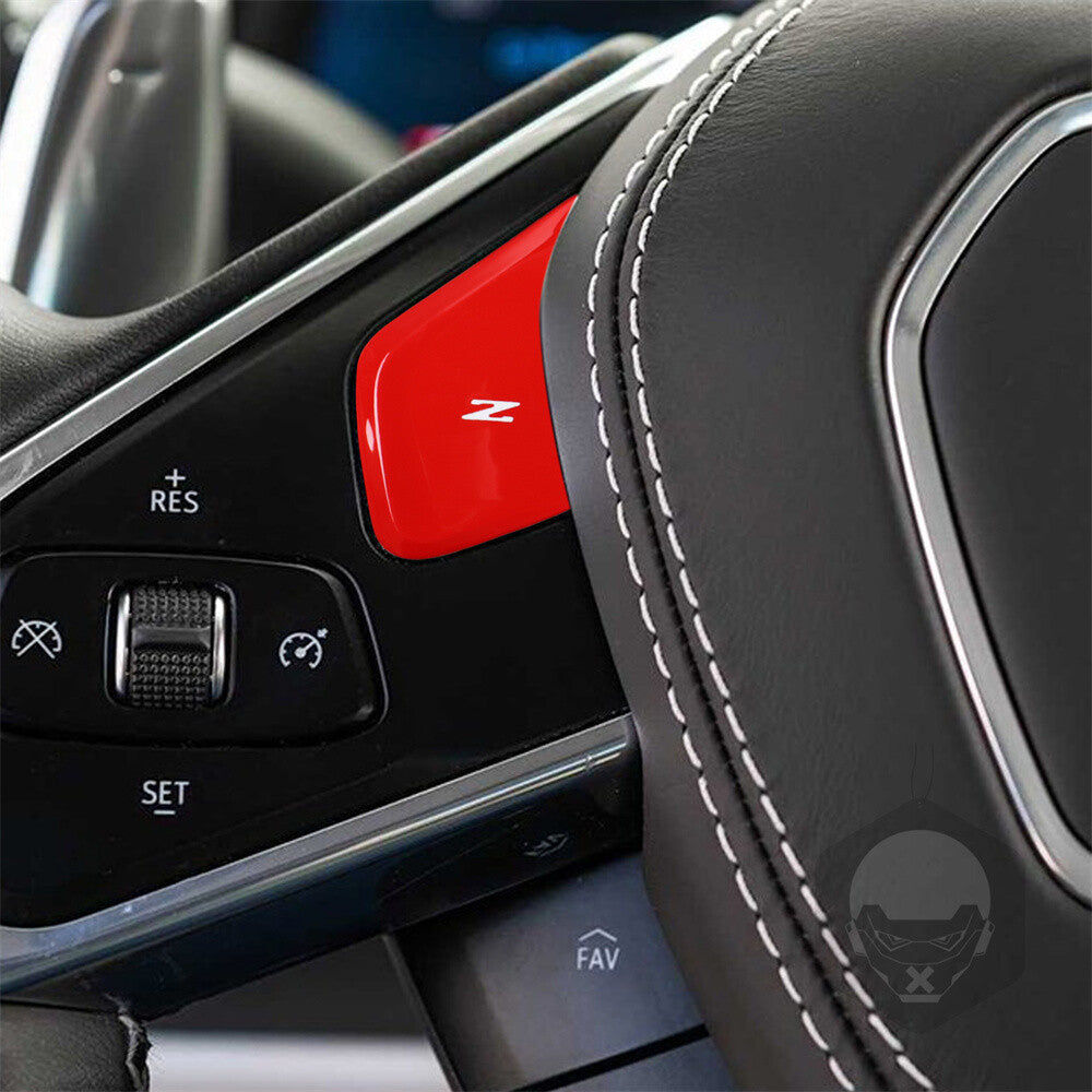 for Chevrolet for Corvette C8 2020-2023 Red ABS Replace Steering Wheel Z Button Trim