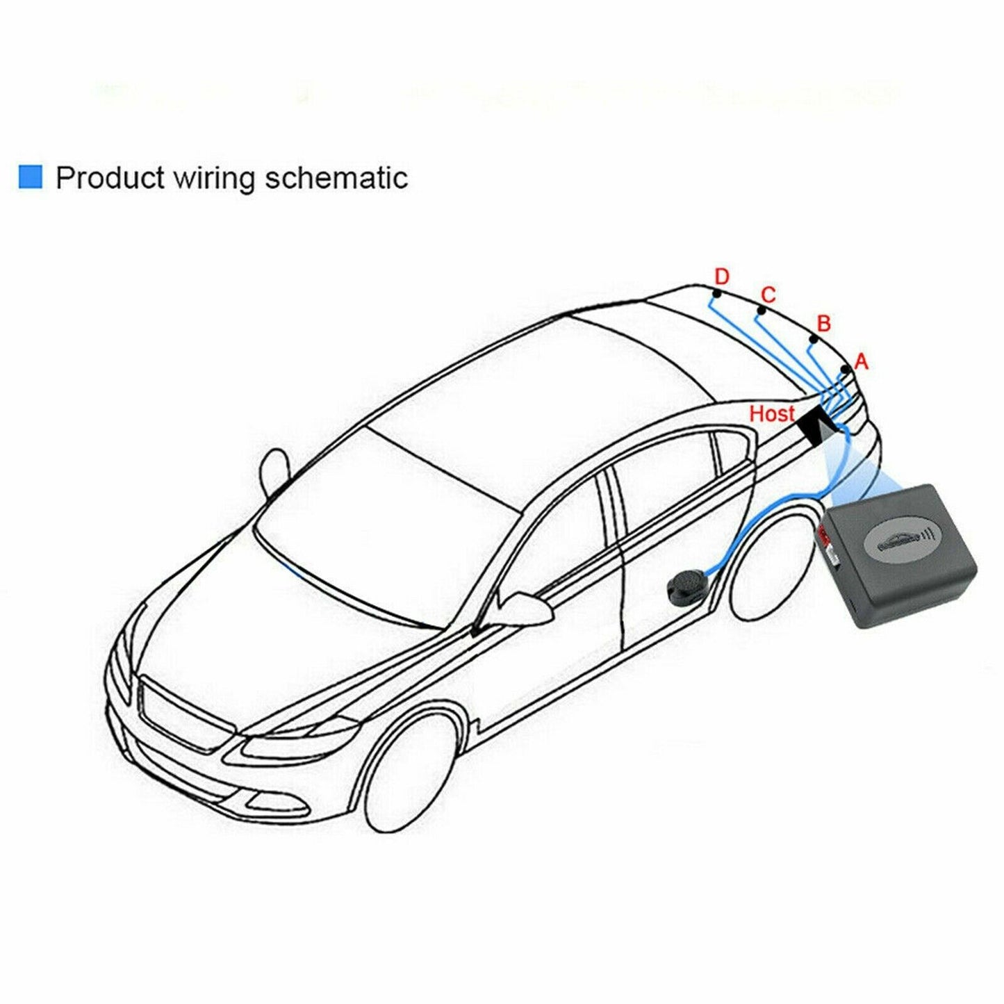 4 Parking Sensors Buzzer Car Reverse Backup Rear Radar System Sound Alarm AT