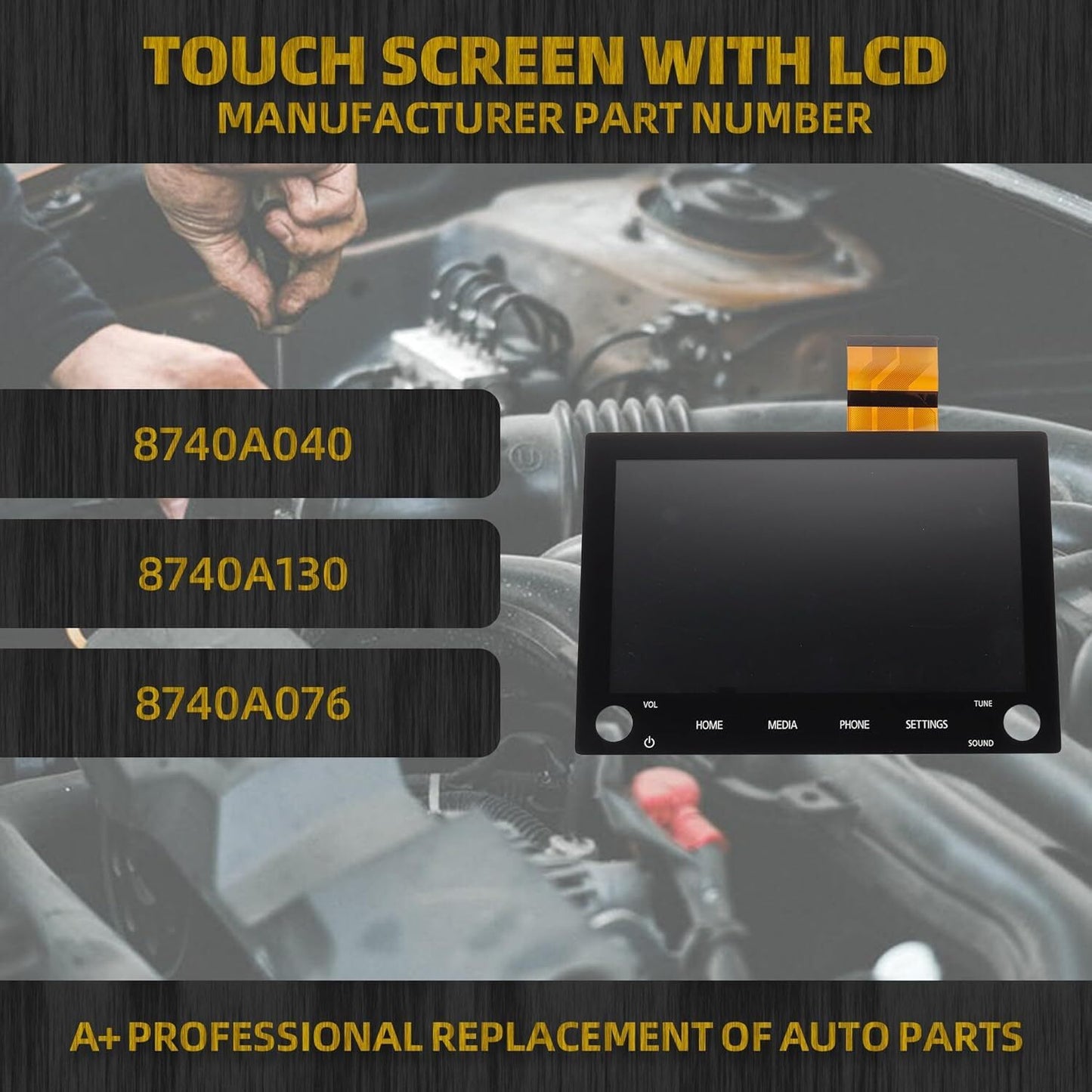 8 LCD MONITOR TOUCH-SCREEN 2 KNOBS 8740a076 040 For Outlander 20-22 n