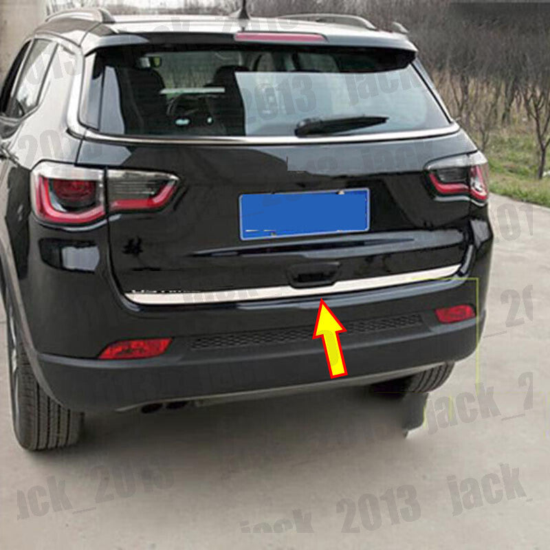 Steel Car REAR TRUNK TAIL GATE DOOR LID COVER TRIM for Jeep Compass 2017-2020