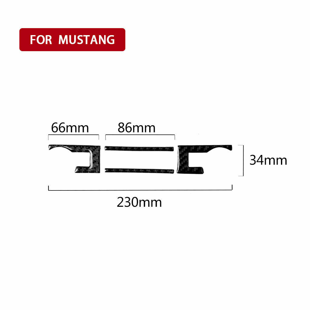 4-Piece Carbon Fiber Switch Button Decor Protective Cover for Ford for Mustang 2015-2019