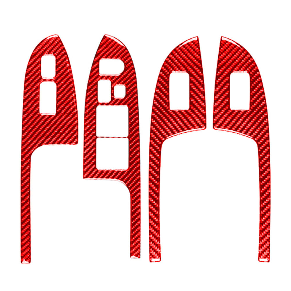 Red Carbon Fiber Window Lift Panel Switch Cover Trim for Honda Accord 2003-07