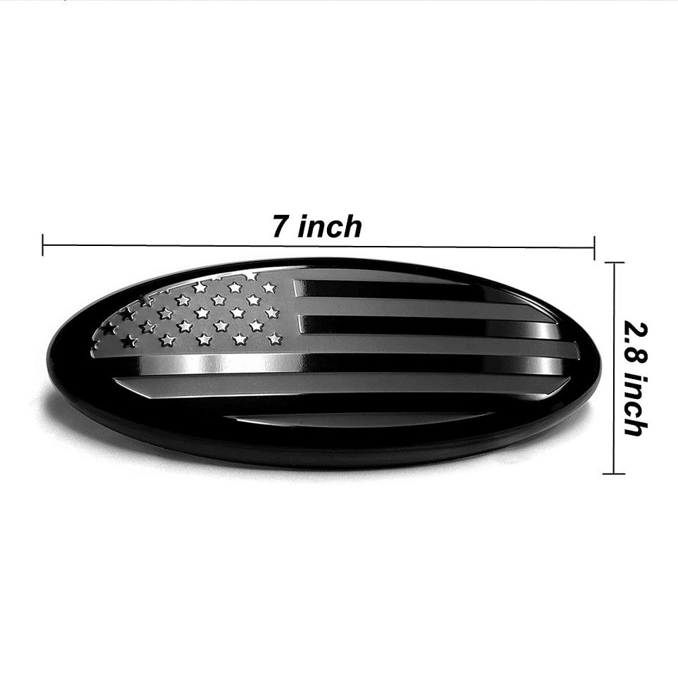 7inch Black Front Grille US Flag Emblem Nameplate for ford F150 Escape Ranger