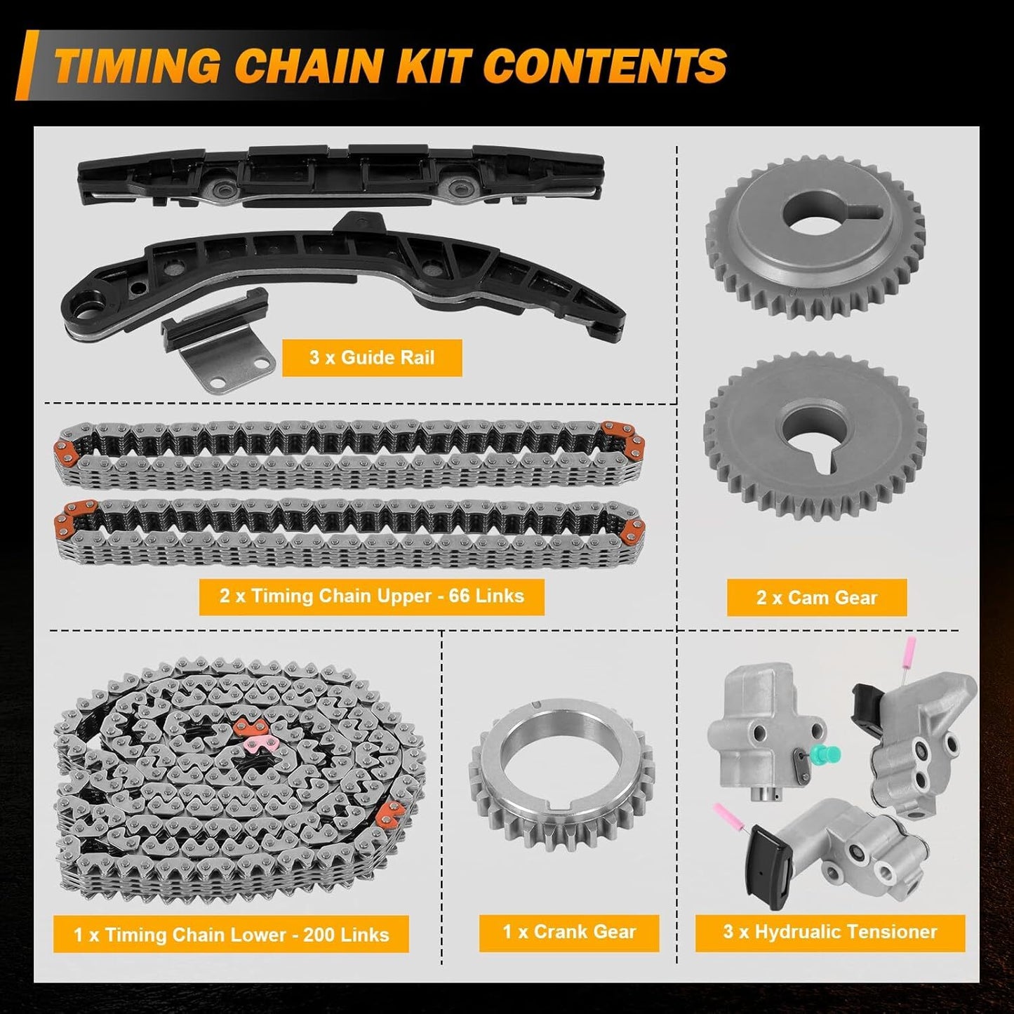 Timing Chain Kit Fit for Infiniti 370Z QX70 G37 M37 Q60 V36 VQ37VHR 3.7L n
