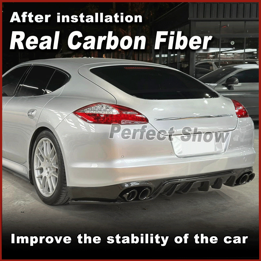 for Porsche for Panamera 970.1 2010-2014 Real Carbon Fibre Rear Bumper Diffuser Lip