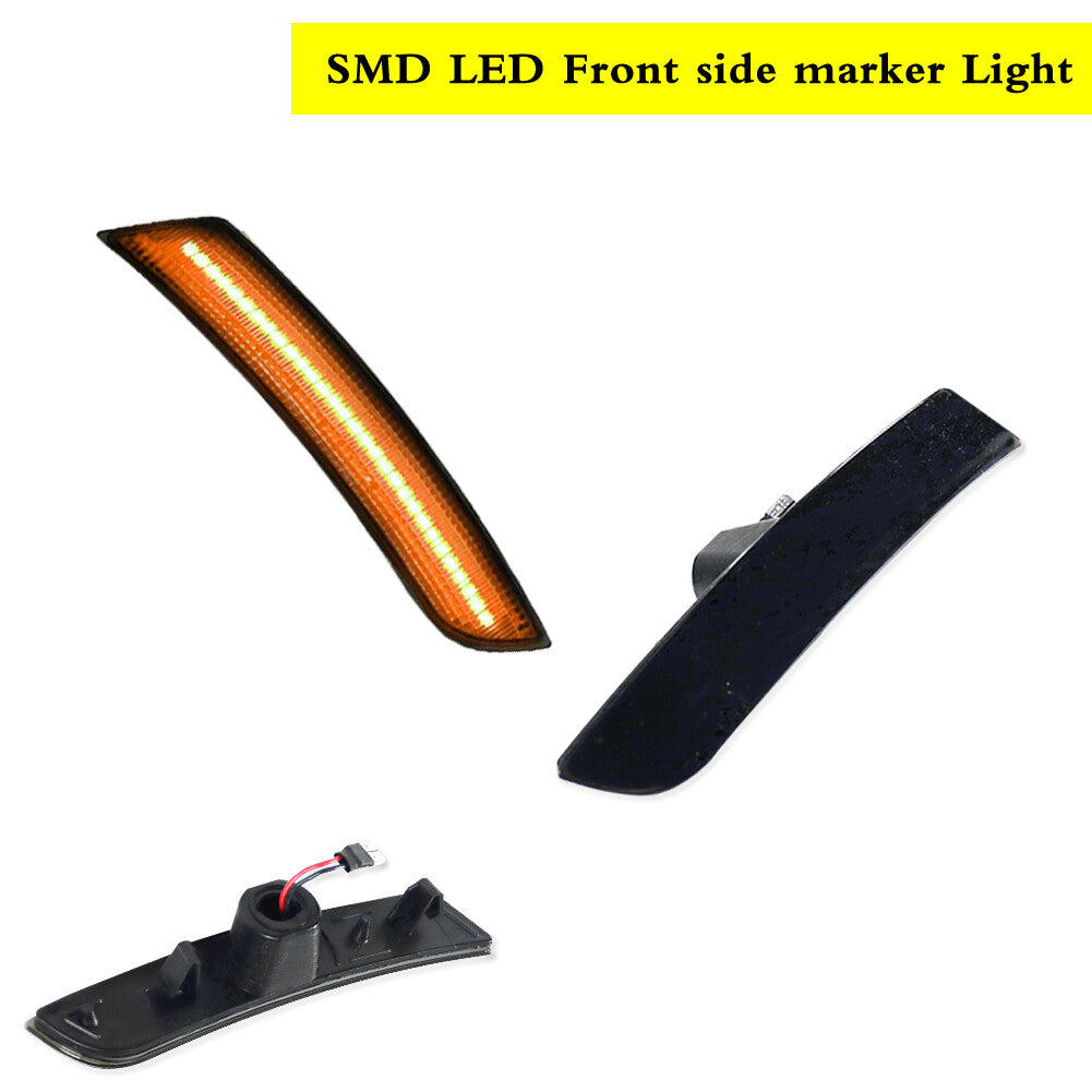 2 Pieces for Camaro 2016 - 2023 Smoked LED Side Marker Lights Front Amber - v