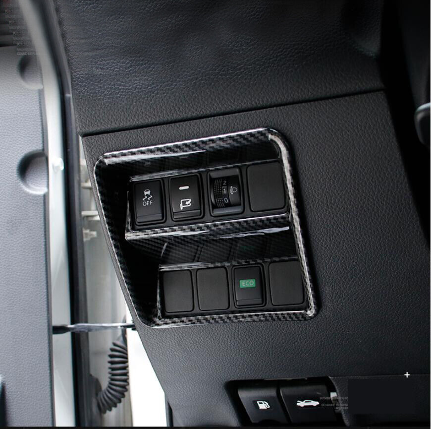 For Rogue Sport 2017-2020 Carbon Fiber Headlight Switch Frame Cover Trim v